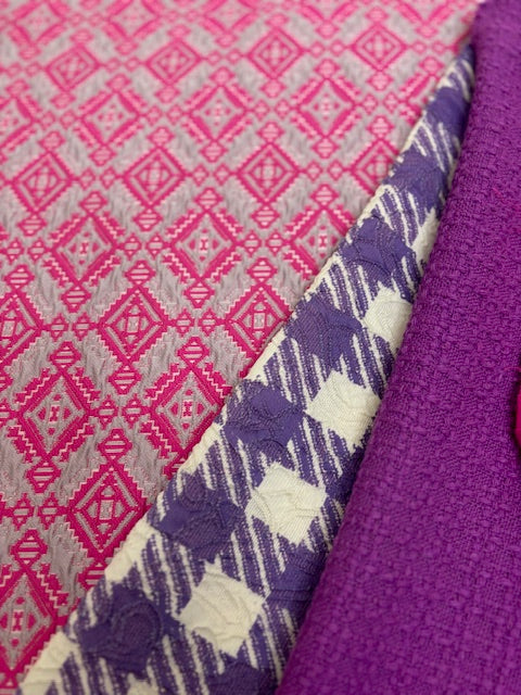 Oscar Purple Houndstooth Brocade