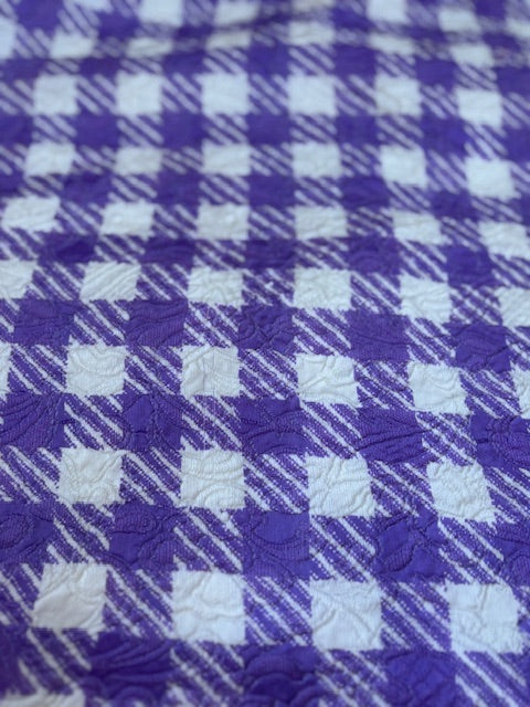 Oscar Purple Houndstooth Brocade