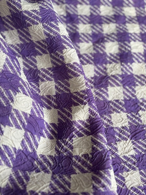 Oscar Purple Houndstooth Brocade