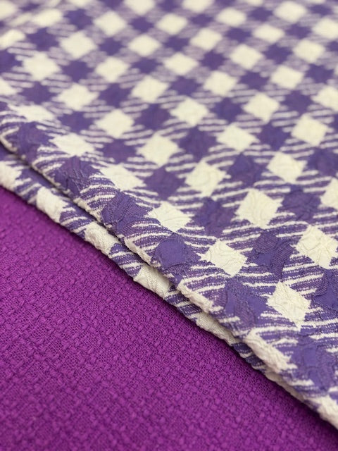 Oscar Purple Houndstooth Brocade
